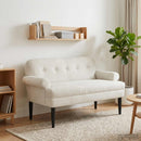 Lænestol med knap tufting Cremefarvet 120 x 66 x 78 cm Fløjl