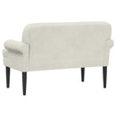 Lænestol med knap tufting Cremefarvet 120 x 66 x 78 cm Fløjl