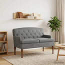 Lænestol med knap tufting Mørkegrå 111 x 65 x 79 cm Fløjl