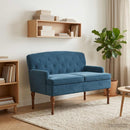 Lænestol med knap tufting Blå 111 x 65 x 79 cm Fløjl