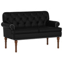Lænestol med knap tufting Sort 120 x 65 x 77 cm Kunstlæder