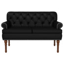 Lænestol med knap tufting Sort 120 x 65 x 77 cm Kunstlæder