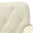 Lænestol med knap tufting Cremefarvet 120 x 65 x 77 cm