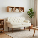 Lænestol med knap tufting Cremefarvet 120 x 65 x 77 cm