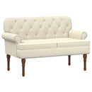 Lænestol med knap tufting Cremefarvet 120 x 65 x 77 cm