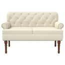Lænestol med knap tufting Cremefarvet 120 x 65 x 77 cm