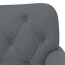 Lænestol med knap tufting Grå 120 x 65 x 77 cm Kunstlæder