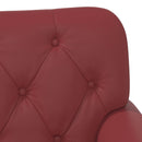 Lænestol med knap tufting Vinrød 120 x 65 x 77 cm Kunstlæder