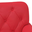 Lænestol med knap tufting Rød 120 x 65 x 77 cm Kunstlæder