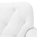 Lænestol med knap tufting Hvid 120 x 65 x 77 cm Kunstlæder