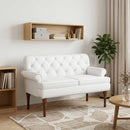 Lænestol med knap tufting Hvid 120 x 65 x 77 cm Kunstlæder