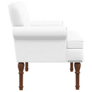 Lænestol med knap tufting Hvid 120 x 65 x 77 cm Kunstlæder