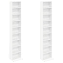 CD Skab 2 stk. Hvid 33 x 23,5 x 175 cm Konstrueret træ