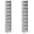 CD Skab 2 stk. Betongrå 33 x 23,5 x 175 cm Konstrueret træ