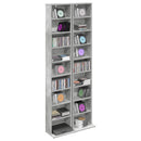 CD Skab 2 stk. Betongrå 33 x 23,5 x 175 cm Konstrueret træ