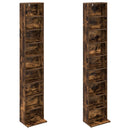 CD Skab 2 stk. Røget eg 33 x 23,5 x 175 cm Konstrueret træ
