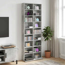 CD Skab Betongrå 65 x 23,5 x 175 cm Konstrueret træ