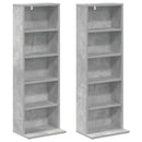 CD Skab 2 stk. Betongrå 33 x 23,5 x 97,5 cm Konstrueret træ