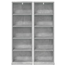 CD Skab 2 stk. Betongrå 33 x 23,5 x 97,5 cm Konstrueret træ