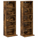 CD Skab 2 stk. Røget eg 33 x 23,5 x 97,5 cm Konstrueret træ