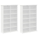 CD Skab 2 stk. Hvid 60 x 17 x 92 cm Konstrueret træ