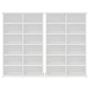 CD Skab 2 stk. Hvid 60 x 17 x 92 cm Konstrueret træ