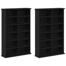 CD Skab 2 stk. Sort eg 60 x 17 x 92 cm Konstrueret træ