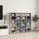 CD Skab 2 stk. Betongrå 60 x 17 x 92 cm Konstrueret træ