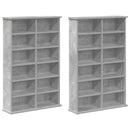 CD Skab 2 stk. Betongrå 60 x 17 x 92 cm Konstrueret træ