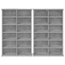 CD Skab 2 stk. Betongrå 60 x 17 x 92 cm Konstrueret træ