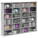CD Skab 2 stk. Betongrå 60 x 17 x 92 cm Konstrueret træ