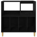 Pladespillerstand Sort eg 82 x 39,5 x 82,5 cm Konstrueret træ