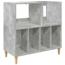 Pladespillerstand Betongrå 82 x 39,5 x 82,5 cm Konstrueret træ