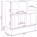 Pladespillerstand Betongrå 82 x 39,5 x 82,5 cm Konstrueret træ