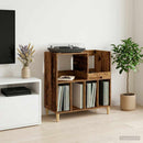 Pladespillerstand Egetræ 82 x 39,5 x 82,5 cm Konstrueret træ