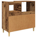 Pladespillerstand Egetræ 82 x 39,5 x 82,5 cm Konstrueret træ