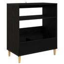 Pladespillerstand Sort eg 71 x 39,5 x 83 cm Konstrueret træ