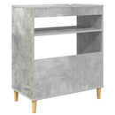 Pladespillerstand Betongrå 71 x 39,5 x 83 cm Konstrueret træ