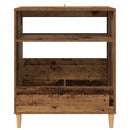 Pladespillerstand Egetræ 71 x 39,5 x 83 cm Konstrueret træ