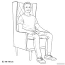 Knap-tuftet stol med høj ryg Sort Stof