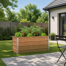 Hævet Havebed Træbrun 100 x 40 x 55 cm koldvalset stål