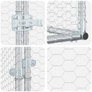 Hønsehus Mod Væg Sølv 600 x 150 x 215 cm Galvaniseret stål