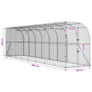 Hønsehus Mod Væg Sølv 600 x 150 x 215 cm Galvaniseret stål