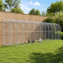 Hønsehus Mod Væg Sølv 600 x 150 x 215 cm Galvaniseret stål