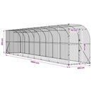 Hønsehus Mod Væg Sølv 600 x 150 x 215 cm Galvaniseret stål