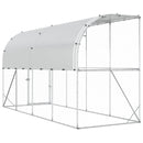 Hønsehus Mod Væg Sølv 600 x 150 x 215 cm Galvaniseret stål