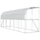 Hønsehus Mod Væg Sølv 600 x 150 x 215 cm Galvaniseret stål