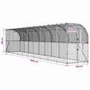 Hønsehus Mod Væg Sølv 600 x 150 x 215 cm Galvaniseret stål