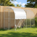 Hønsehus Mod Væg Sølv 400 x 100 x 215 cm Galvaniseret stål