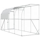 Hønsehus Mod Væg Sølv 400 x 100 x 215 cm Galvaniseret stål